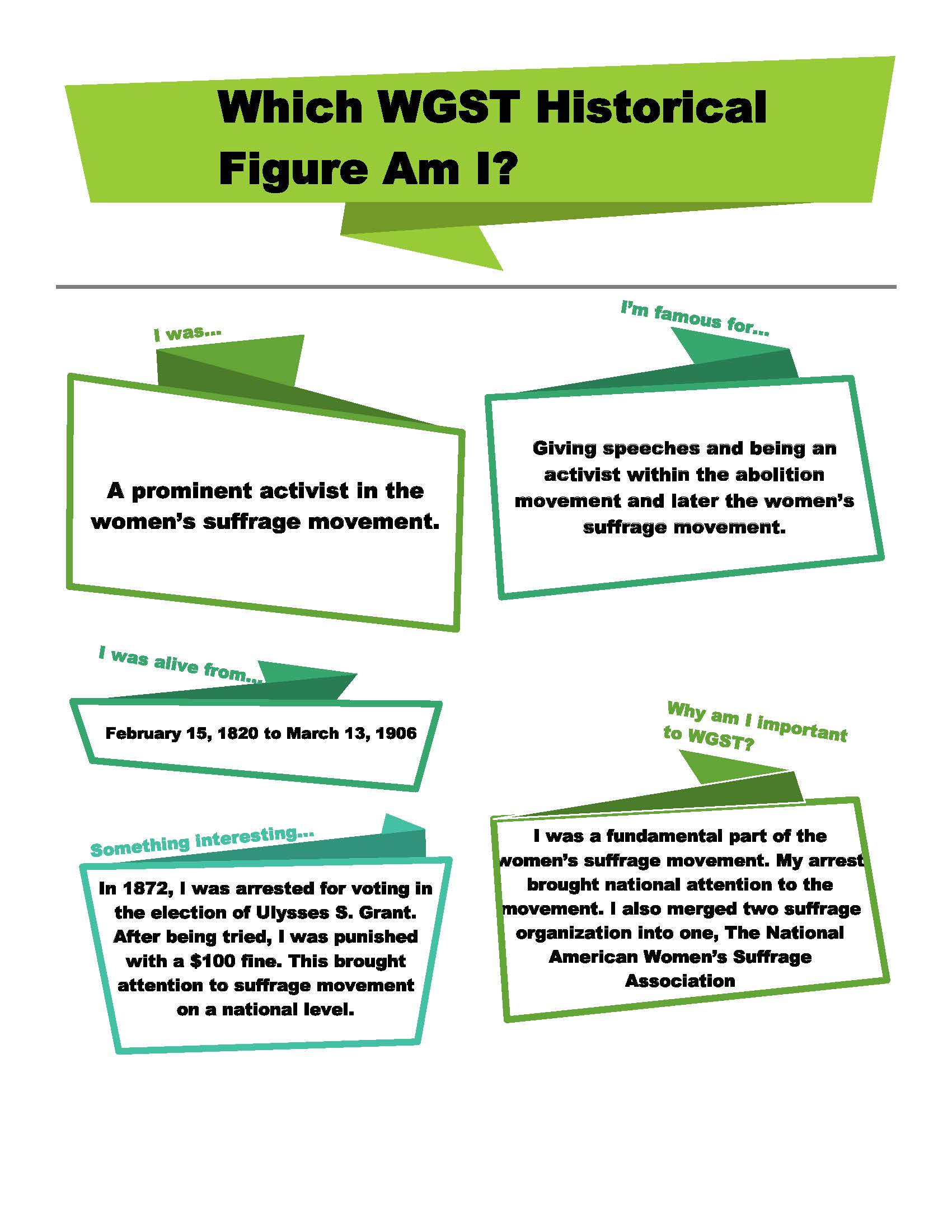 Women's and Gender Studies Quiz 1
