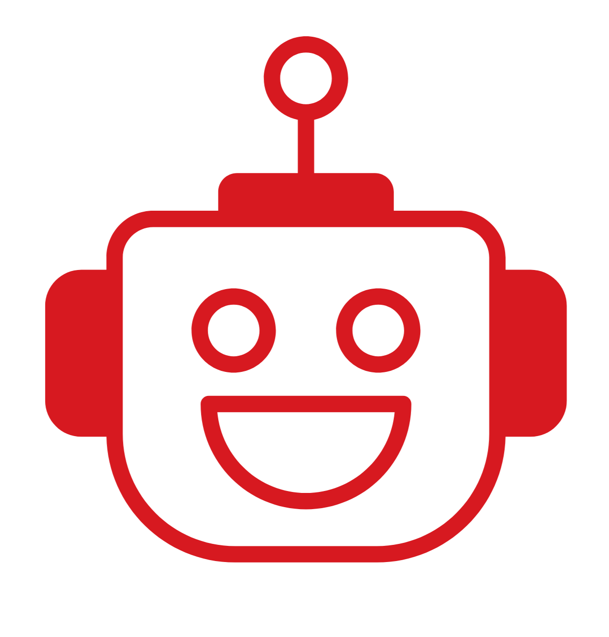 red robot against white background