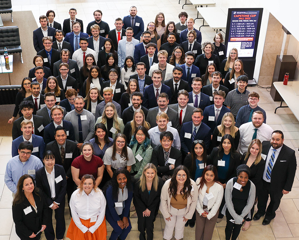 Group photo of students from Capstone Cup