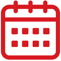 Calendar icon in red color