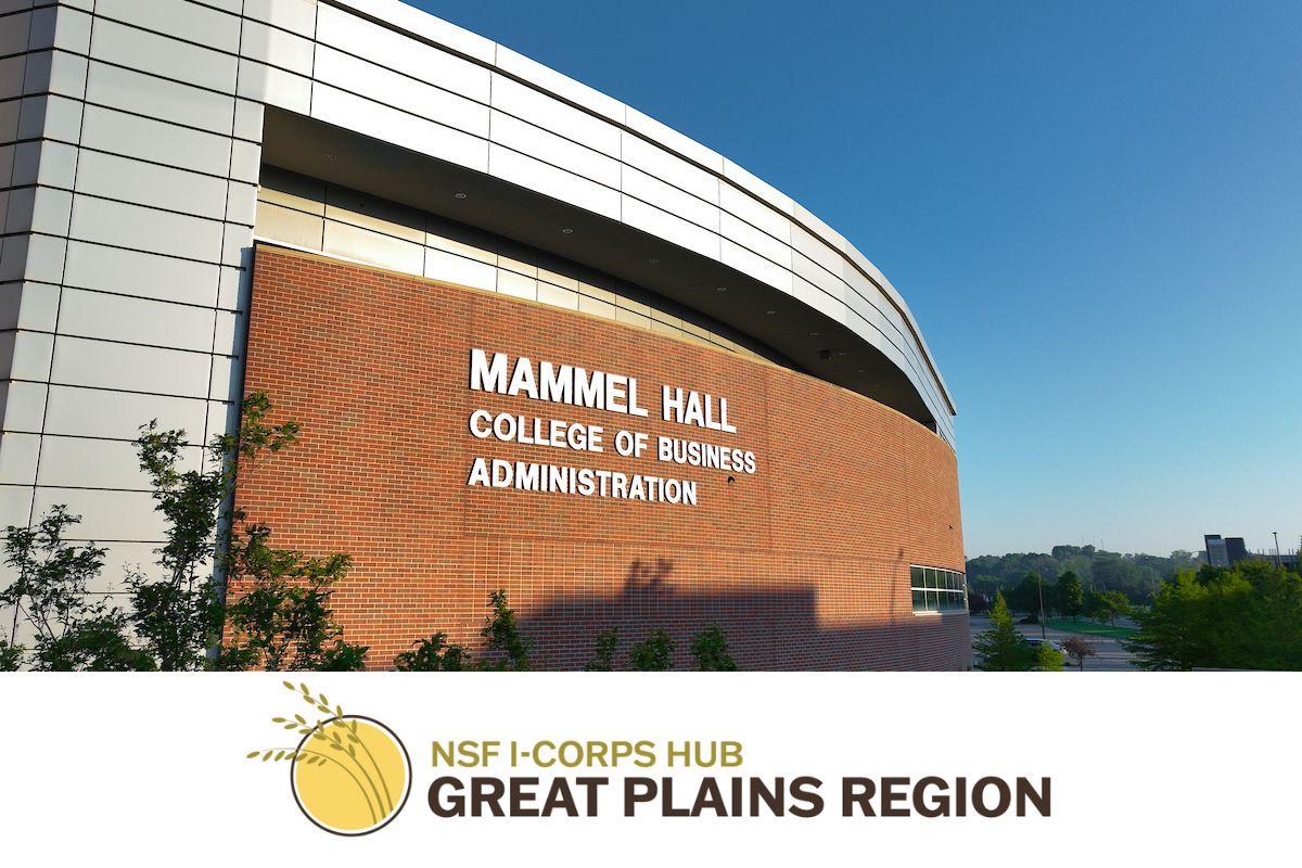 an image of Mammel Hall and the Icorps Logo