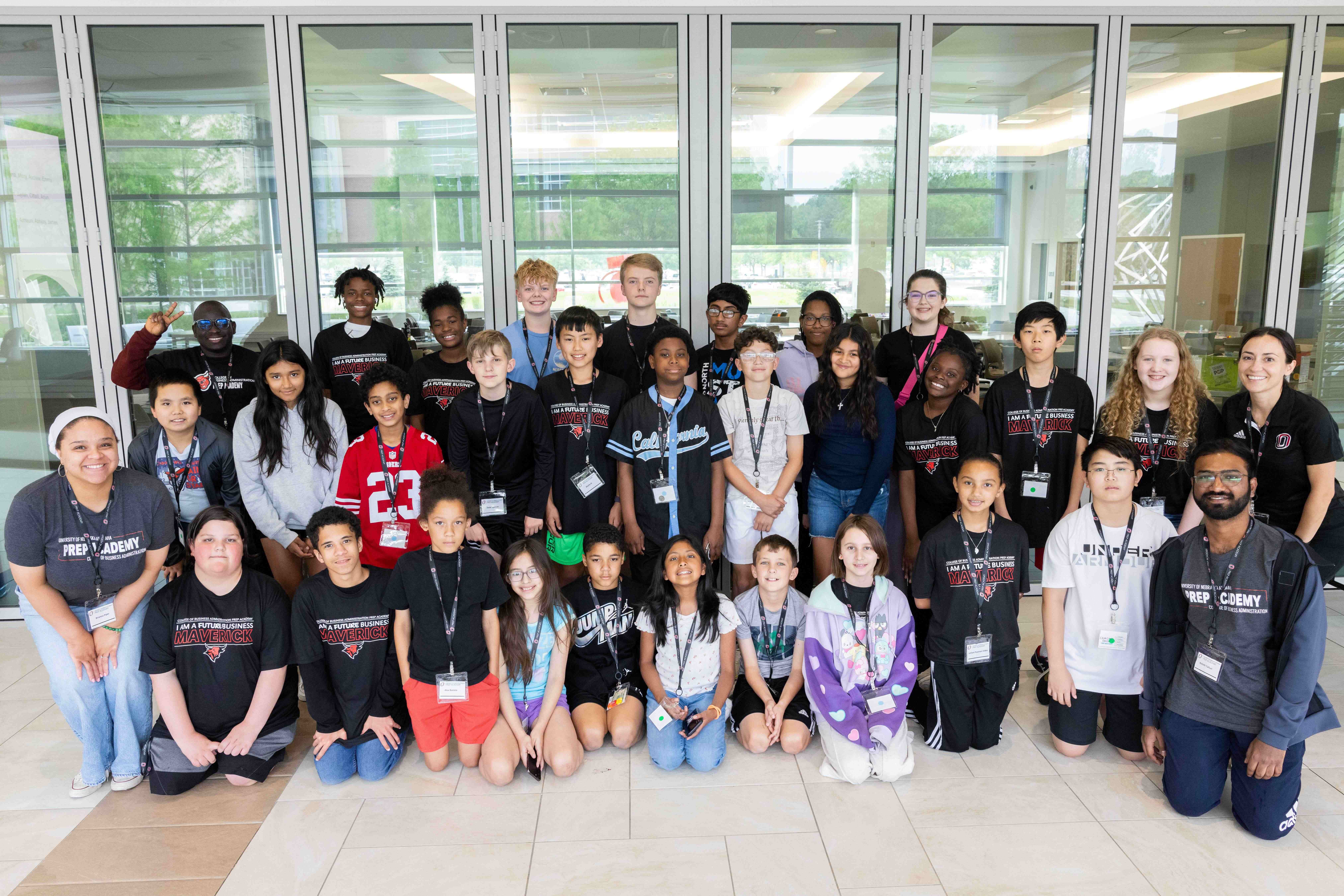 An image of a group of students smiling.