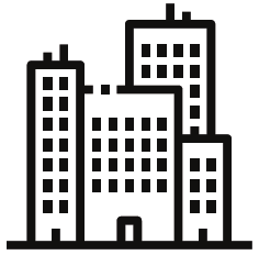 A view of office buildings