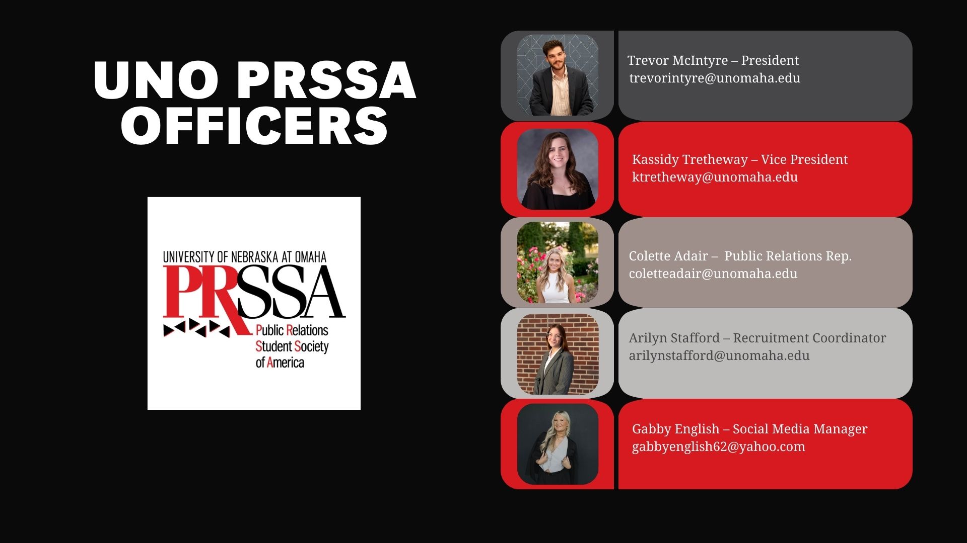 Image of the PRSSA Officers for 2025-2026