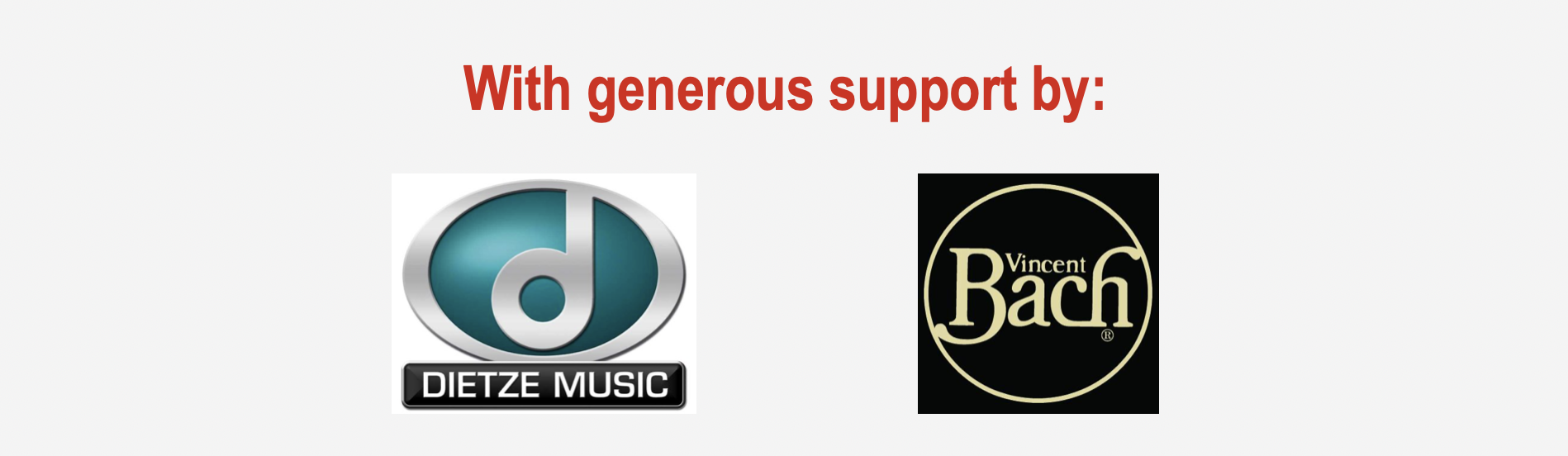 Graphic depicting sponsorship by Bach and Dietze Music.
