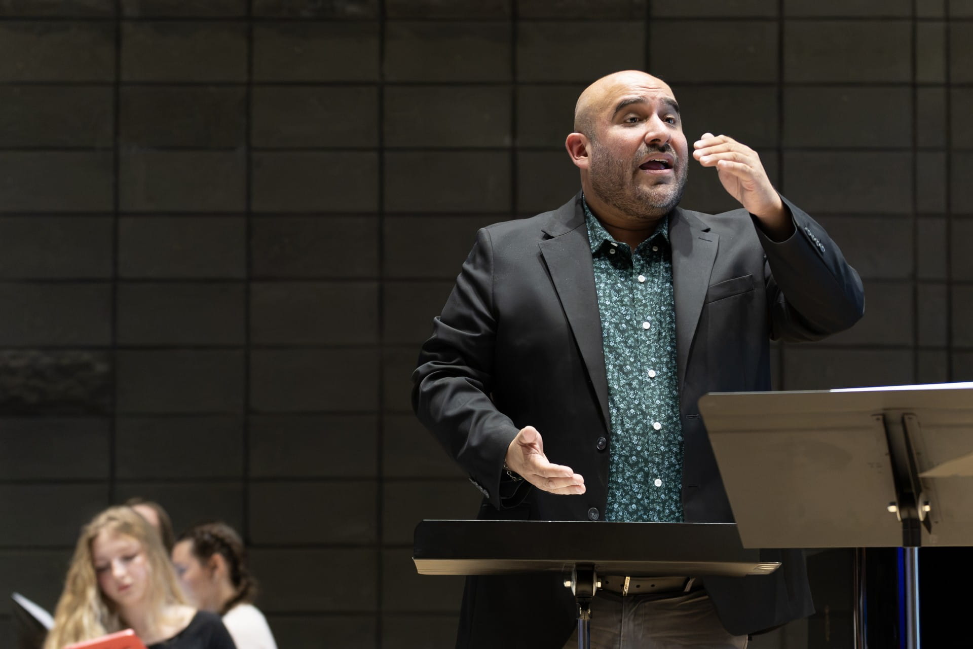 Richard Carrillo directing choir