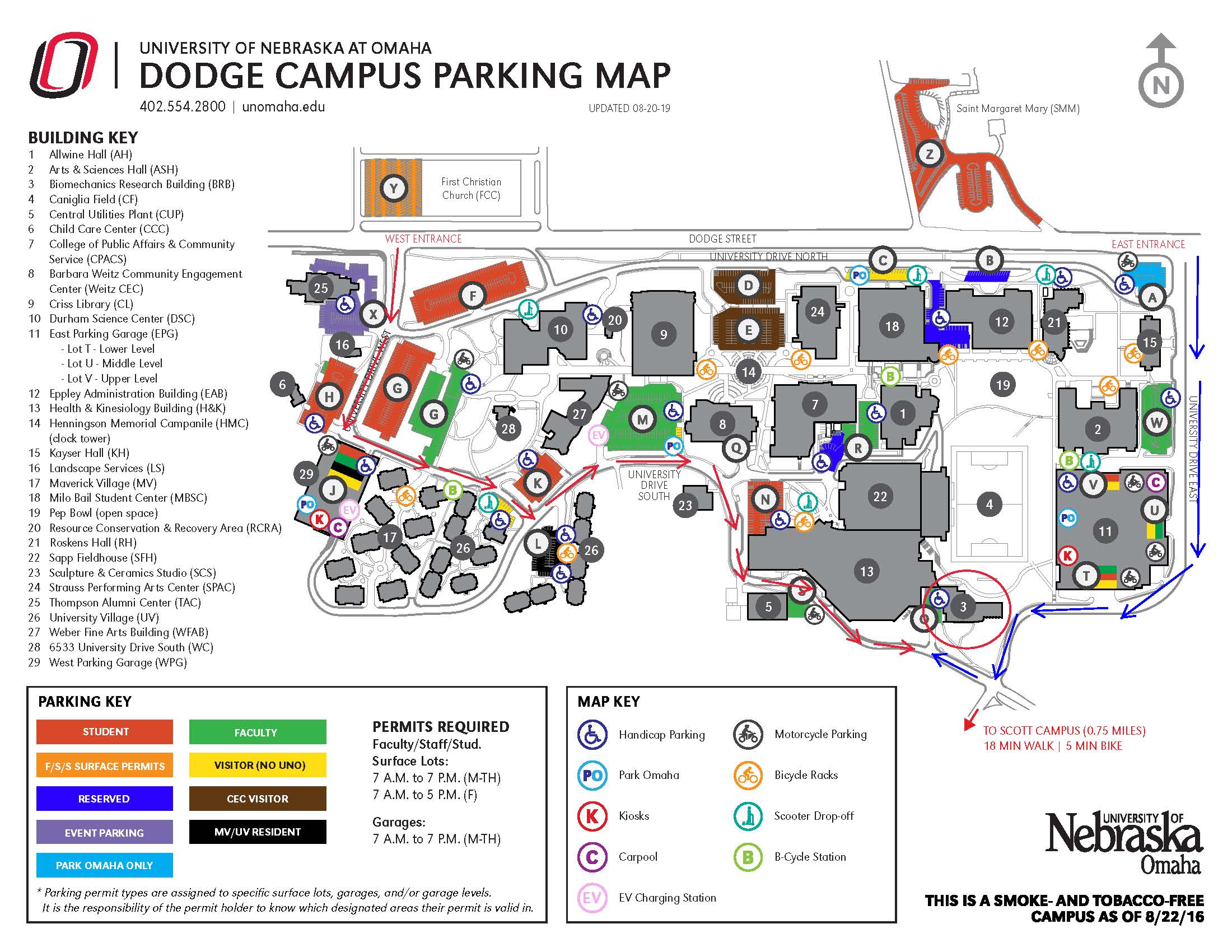 University Of Nebraska Omaha Campus Map Directions and Parking | Biomechanics | University of Nebraska Omaha