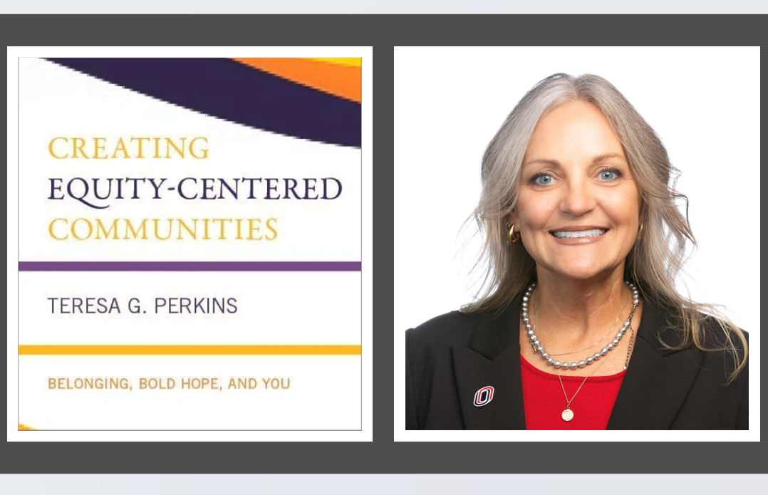 Image of Dr. Teresa Perkins and the book titled Creating Equity Centered Communities