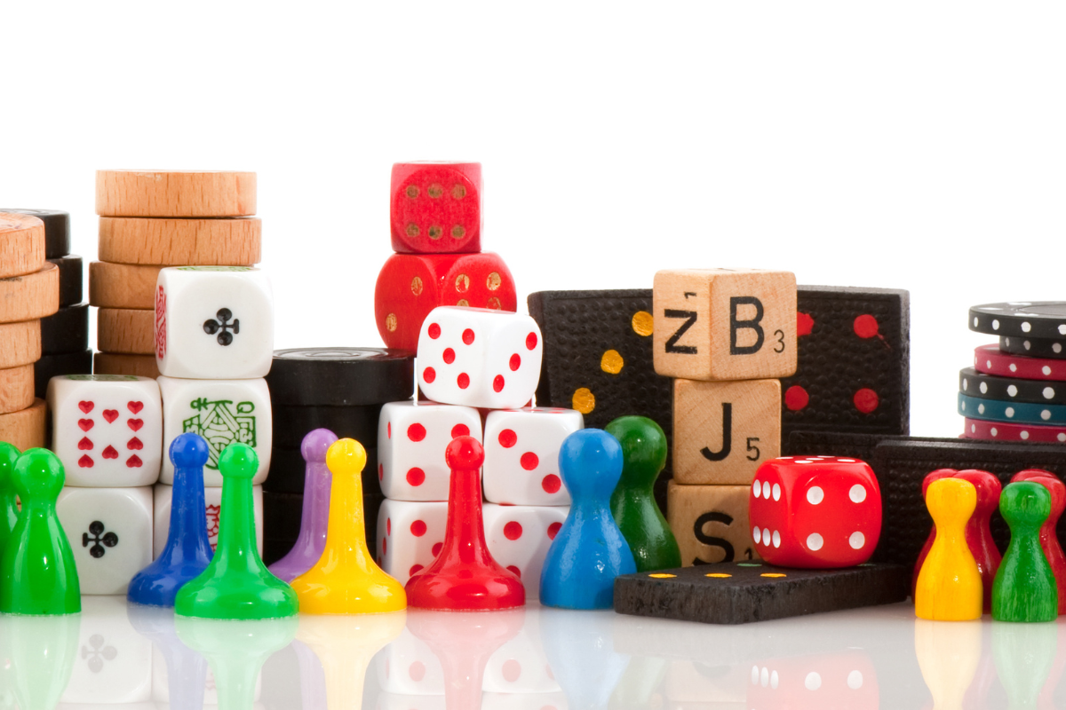 picture of a wide range of board game components