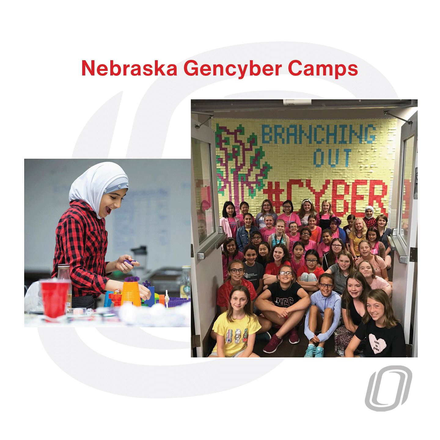 a photo of GenCYBR camp students ranging from 6th to 8th grade