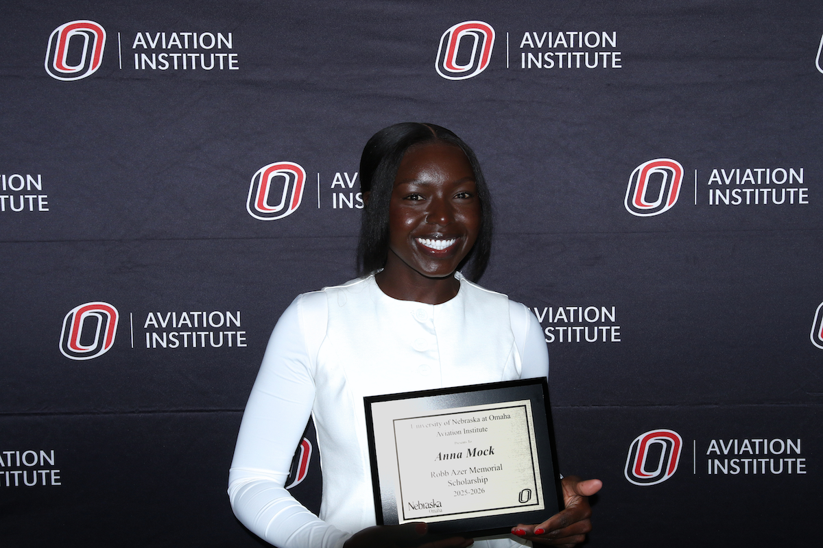 student receiving the Robert Azer Memorial Scholarship