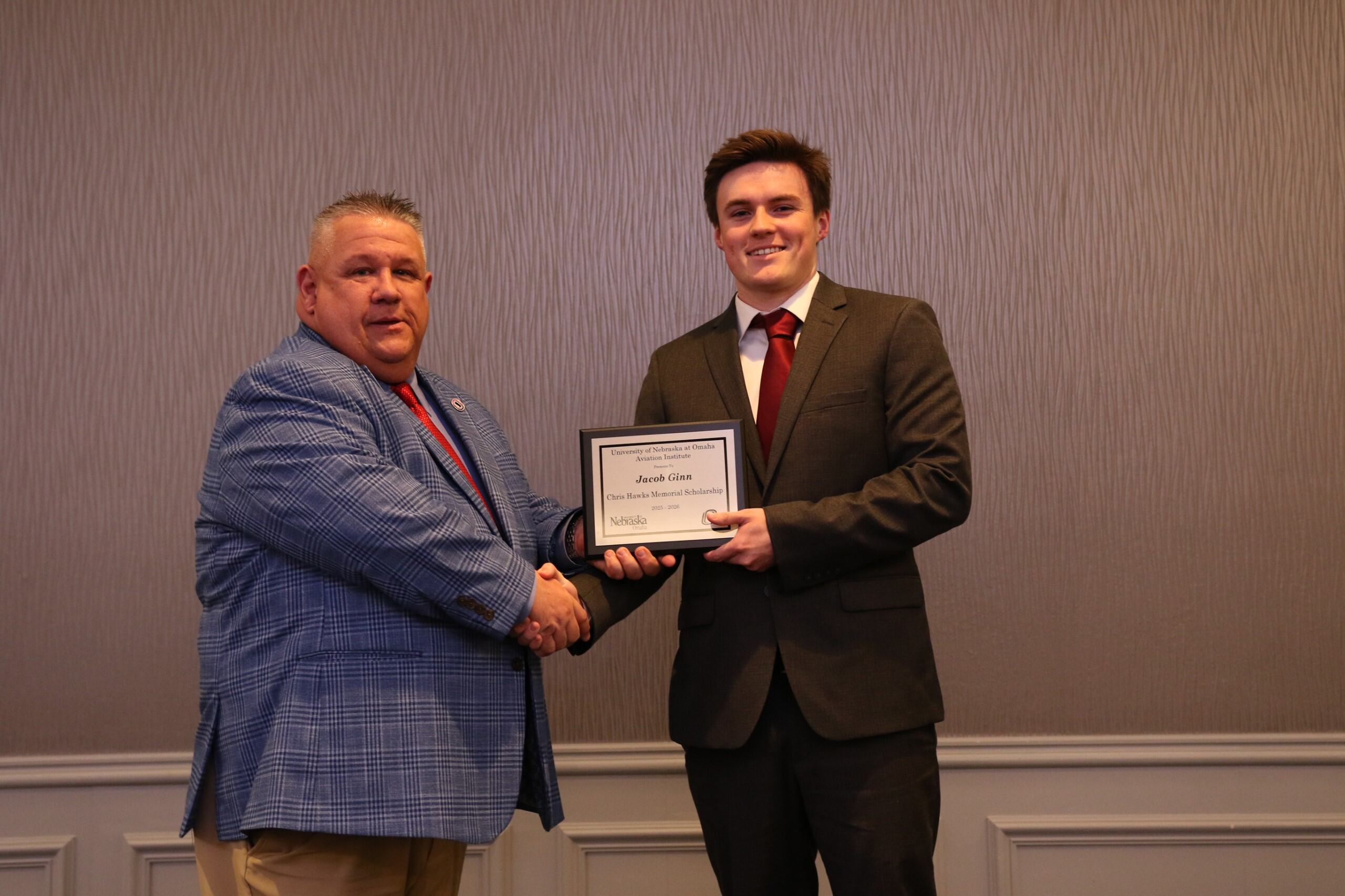 student receiving the Chris A. Hawks Memorial Scholarship