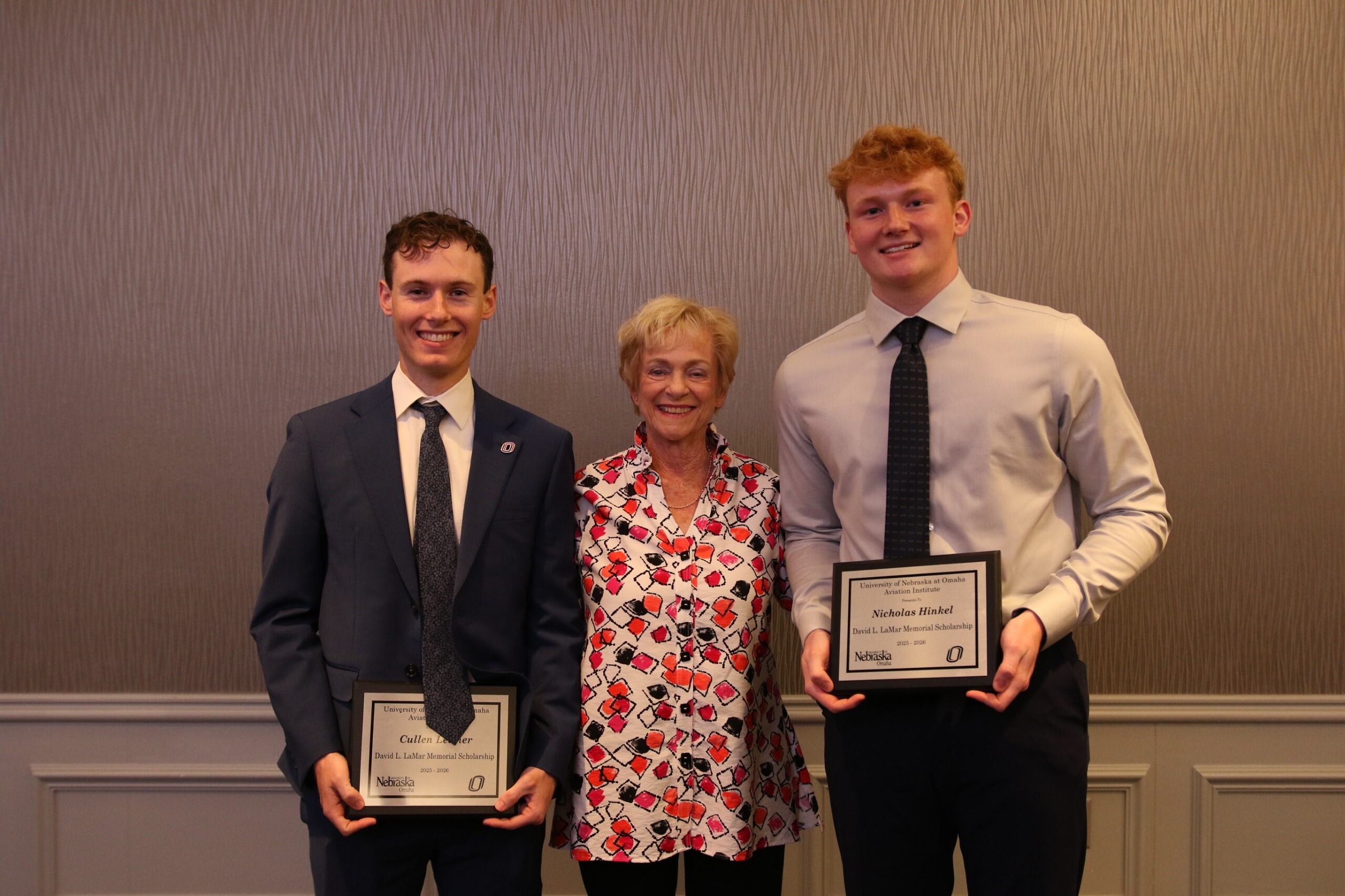 students receiving the David L. LaMar Memorial Scholarship
