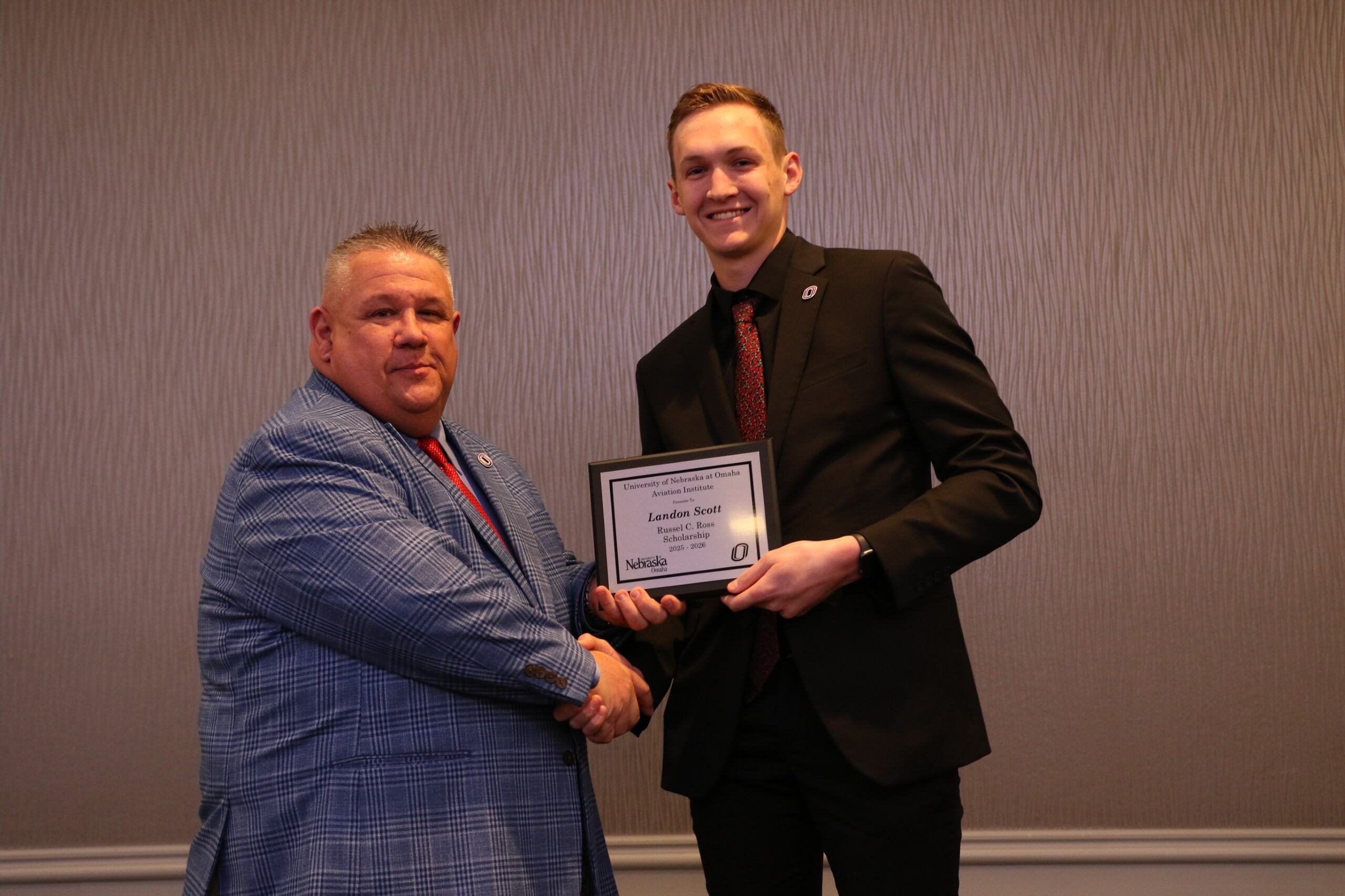 student receiving the Russell C. Ross Memorial Scholarship