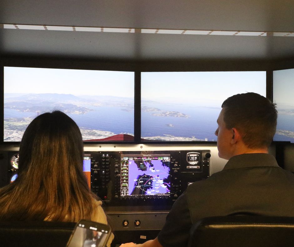 Students at UNO's Simulators. 