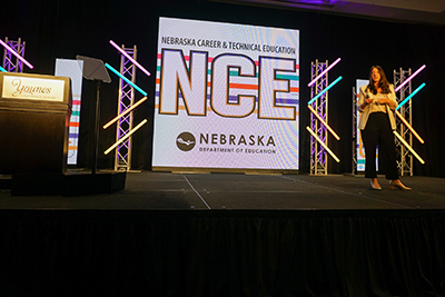 Director Josie Gatti Schafer presenting at the Nebraska Career & Technical Education Conference