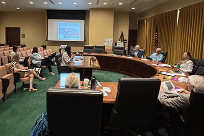 Director Josie Gatti Schafer presenting data and analysis to the Planning Committee of the Nebraska Legislature.
