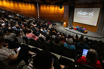 Director Josie Gatti Schafer presenting at Women's Fund of Omaha: The Power of Us.