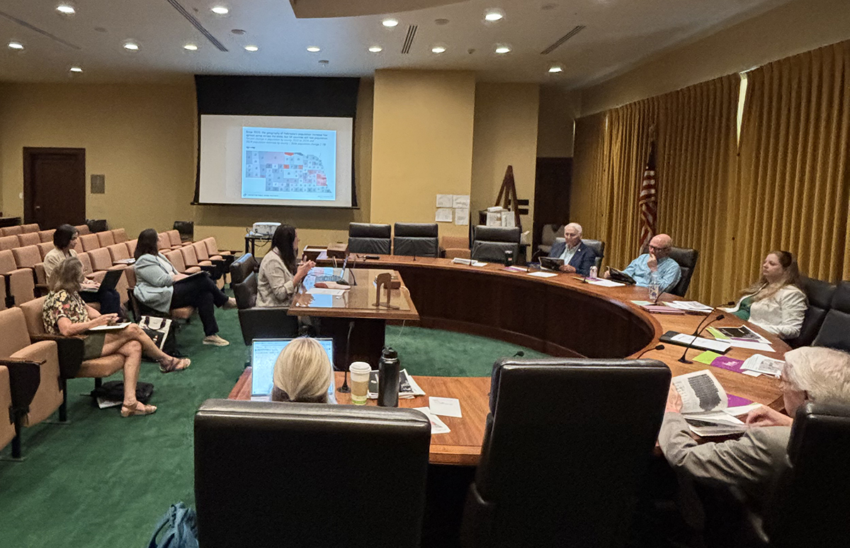CPAR Director Josie Gatti Schafer presenting data to the Planning Committee of the Nebraska Legislature.