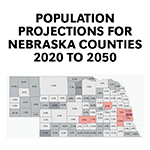 Map of population projects for Nebraska counties 2020 to 2050