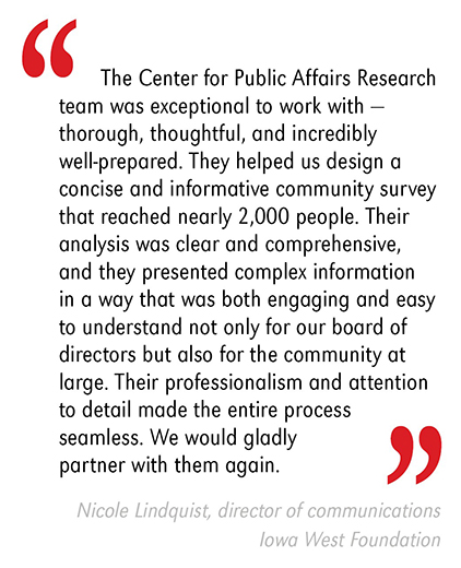 Testimonial from the Iowa West Foundation about working with CPAR.