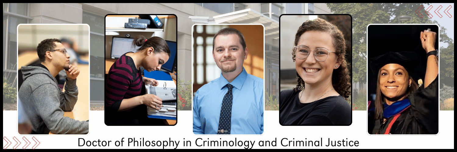 Five students in a college building.