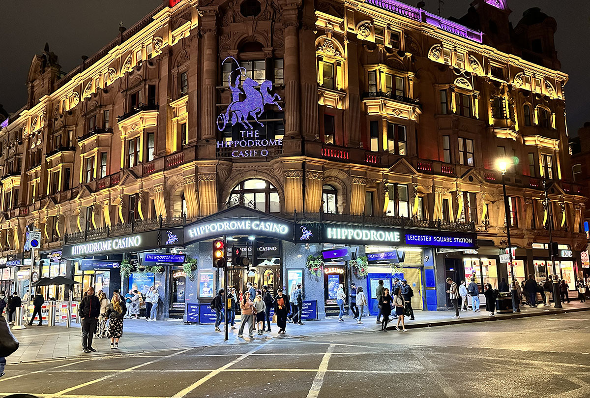 london building at night