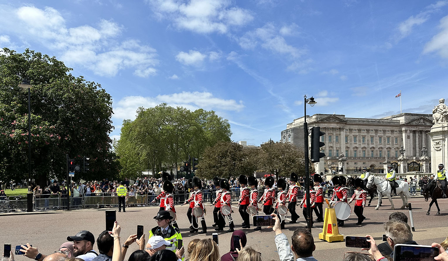 british parade going down the street in london