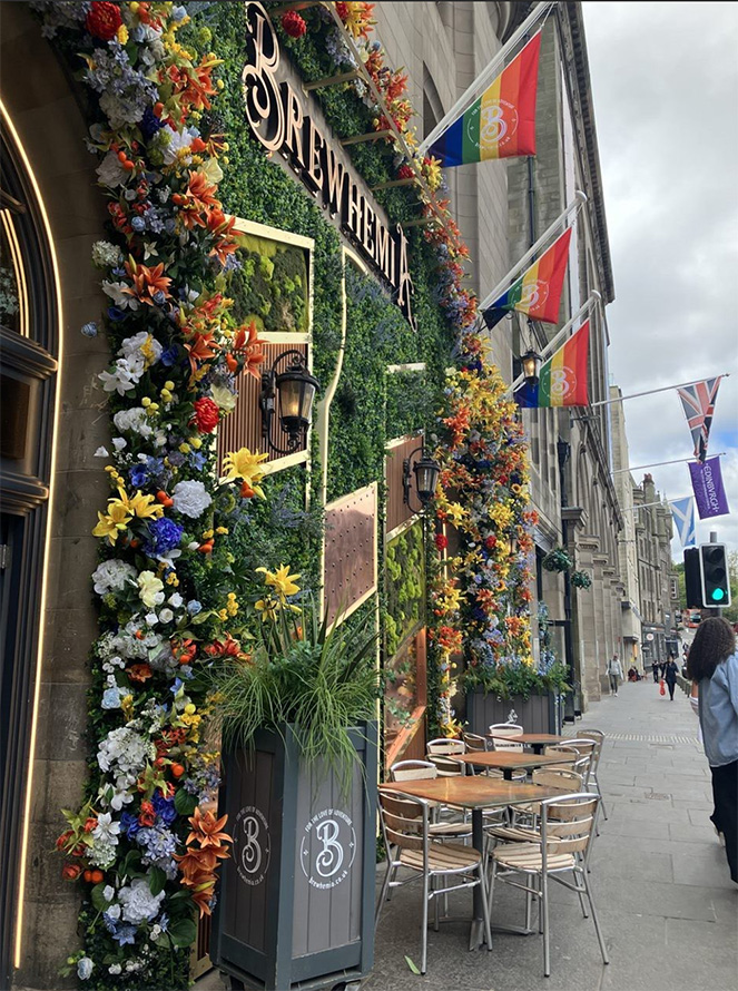 flags on a london street