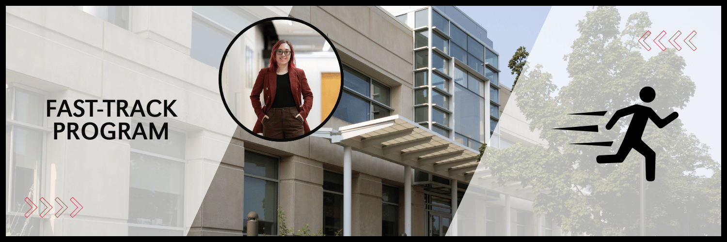 Front entrance of CPACS with a runner icon in front.