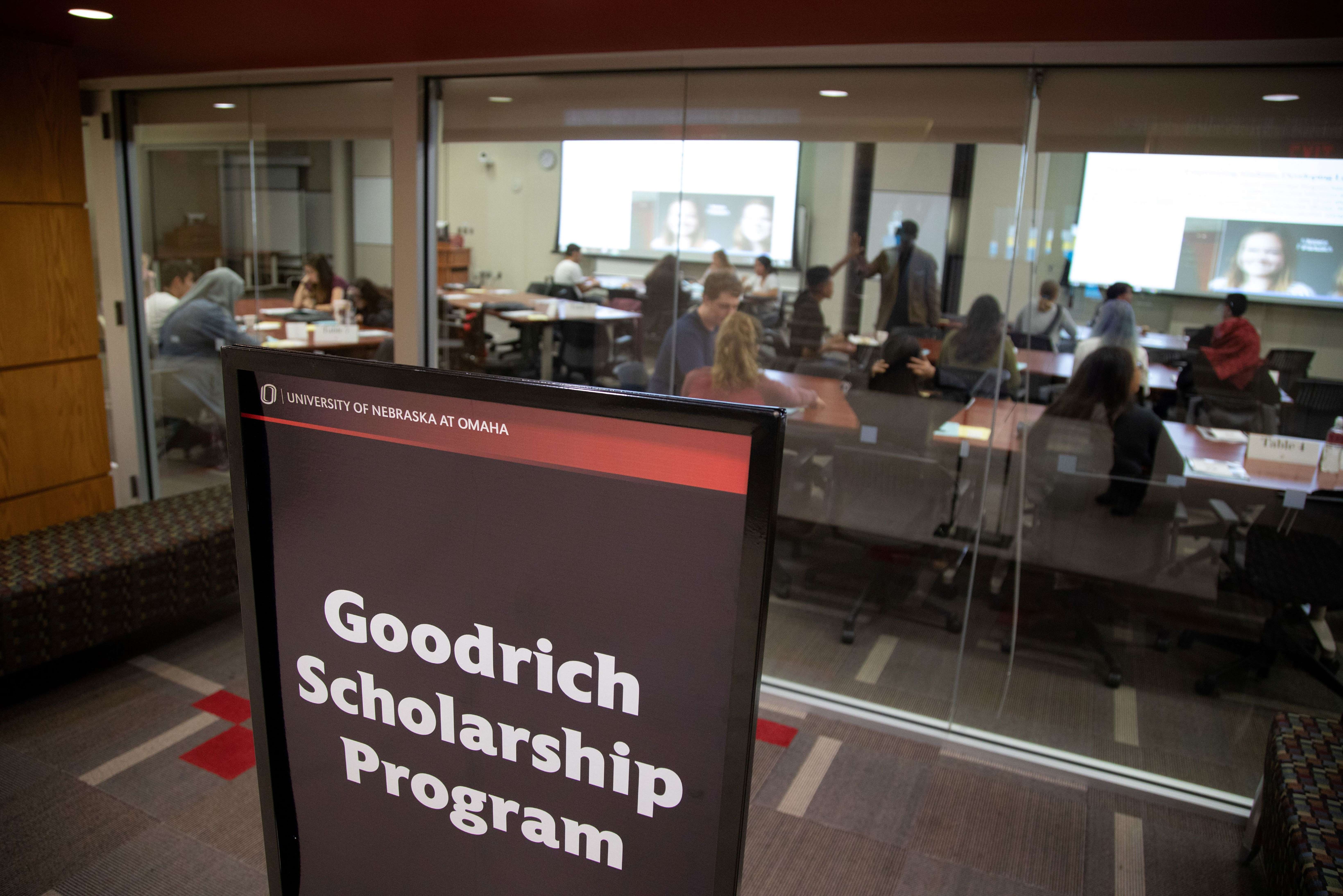 Goodrich Scholarship Program Information Day Sign and Opening