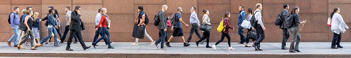 A busy sidewalk.