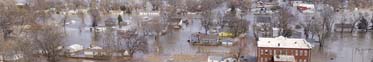 A flooded neighborhood.