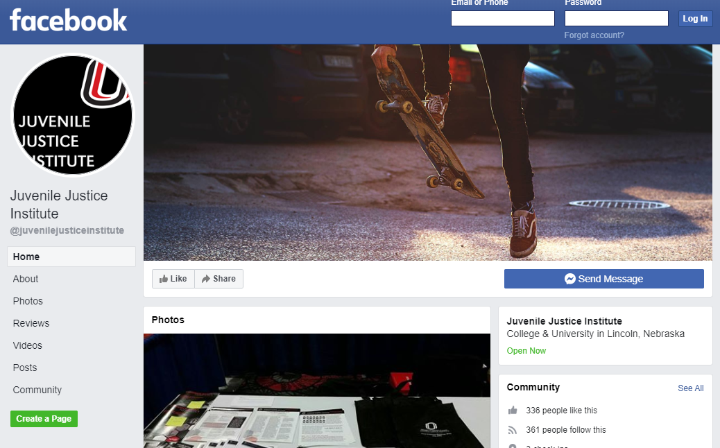 A screenshot of our Facebook page.