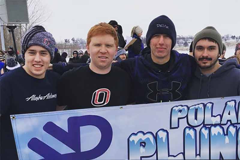 Aviation students who participated in Special Olympics Nebraska Polar Plunge 2018.