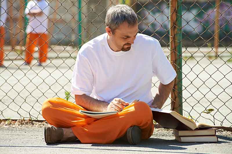 Prisoner studying
