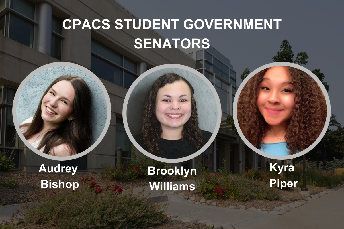 Audrey Bishop, Brooklyn Williams, Kyra Piper photos in front of CPACS bacground.