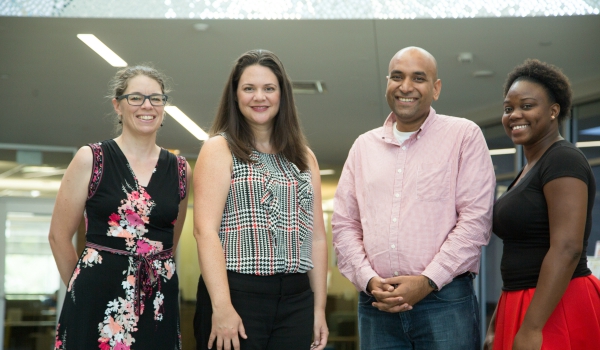 Angela Eikenberry (faculty), Tara Bryan (faculty), Abhishek Bhati (doctoral student), and JodyAnn Coore (MPA student