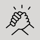 Two hands clasped icon.