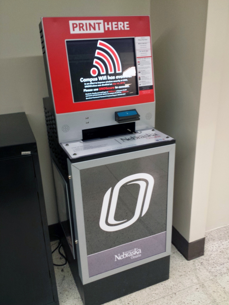 WEPA printing kiosk on the first floor of CPACS near the dean's office