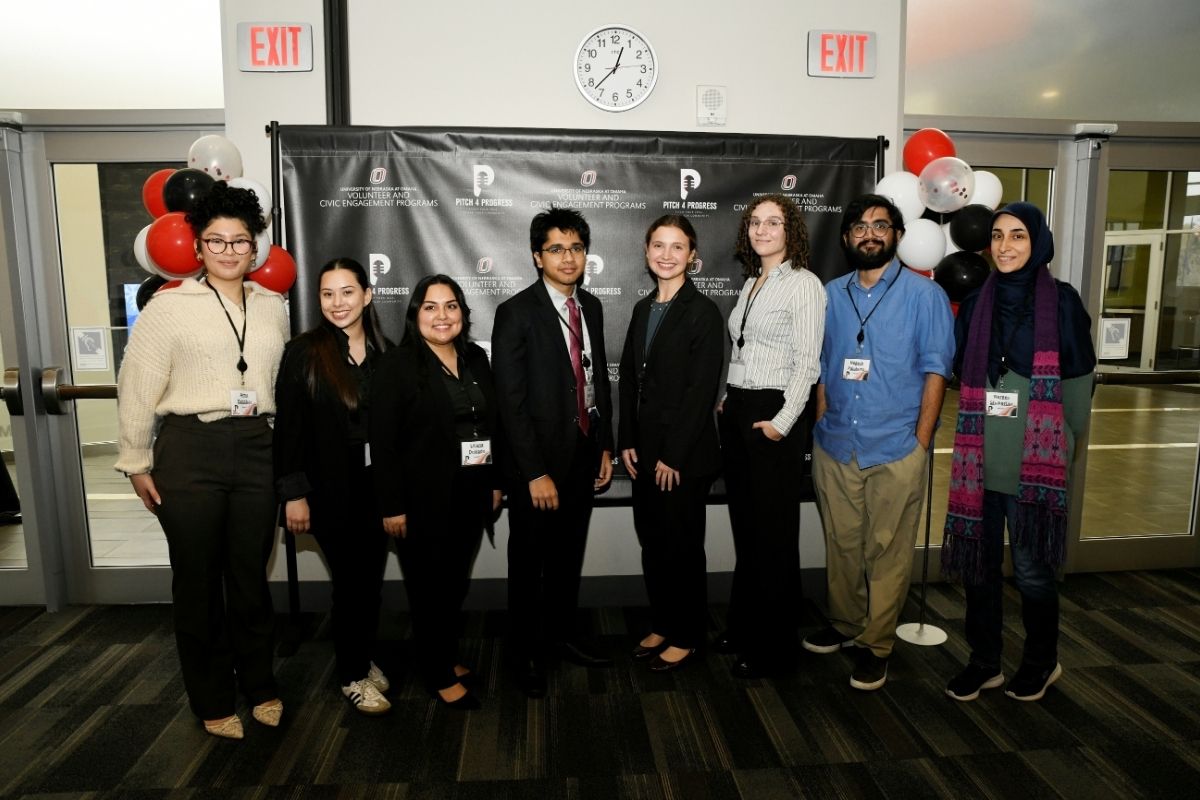 Image of students who competed during last year's Pitch 4 Progress competition.