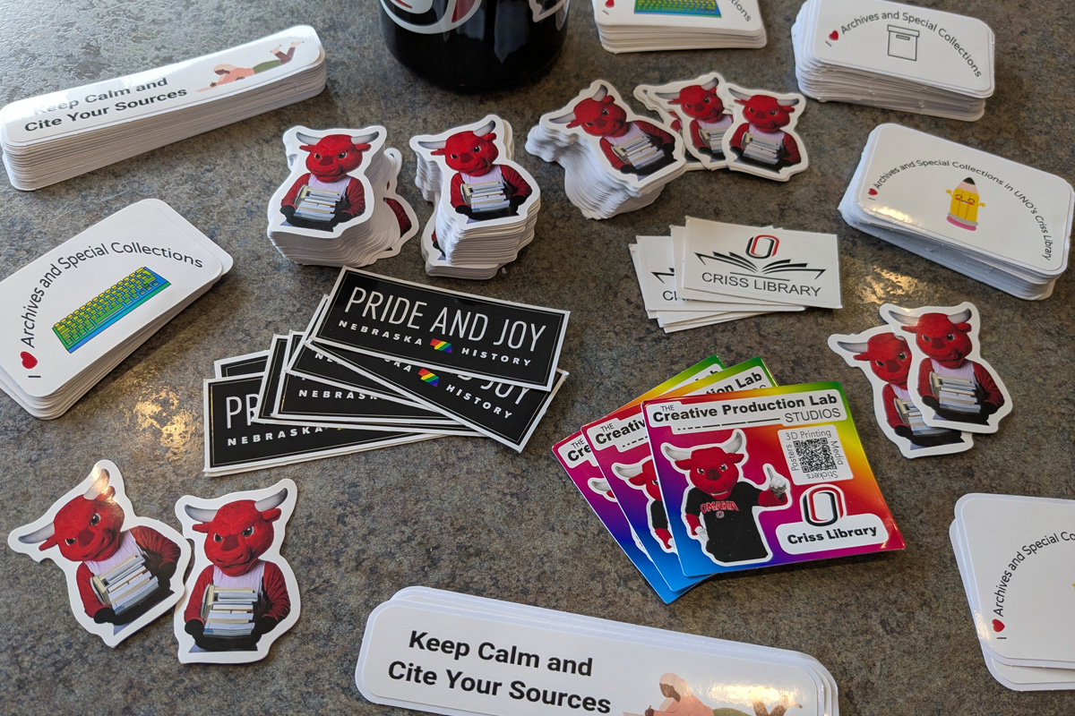 Samples of various die cut stickers for commercial application.