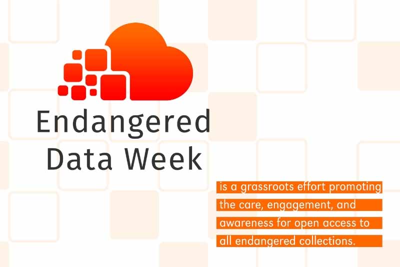Endangered Data Week text with orange graphic