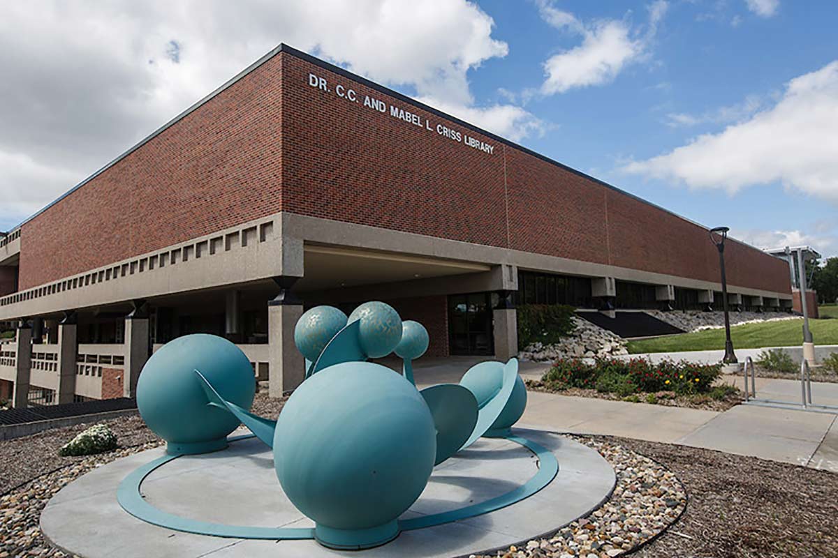 Exterior of Criss Library building