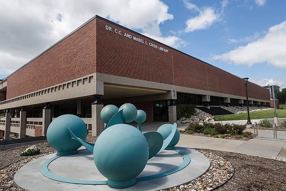 Exterior of Criss Library building