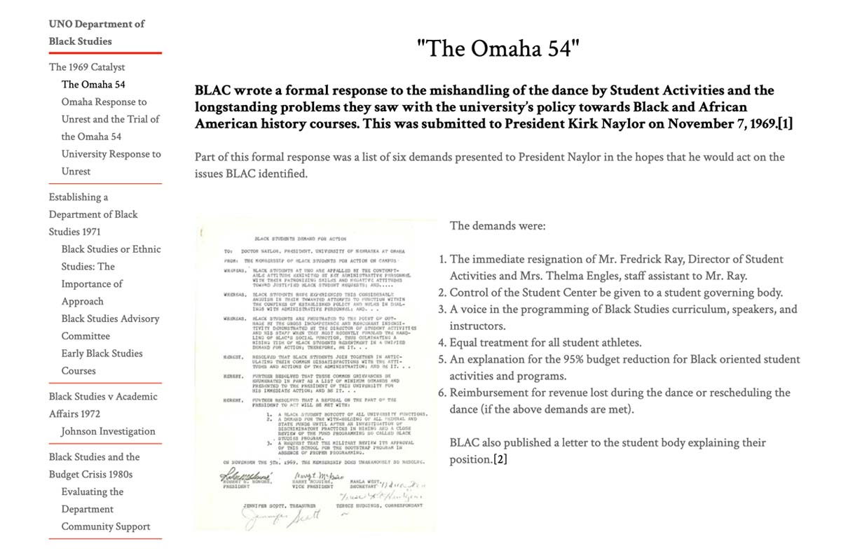 a digitized article about the Omaha 54 