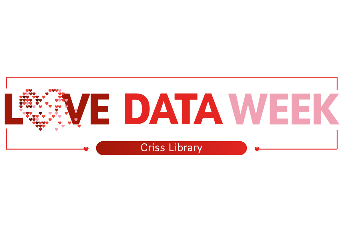 Love Data Week logo with heart-shaped 'O' and Criss Library text.