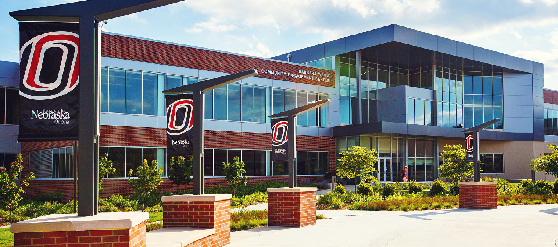 The Barbara Weitz Community Engagement Center on a sunny day.
