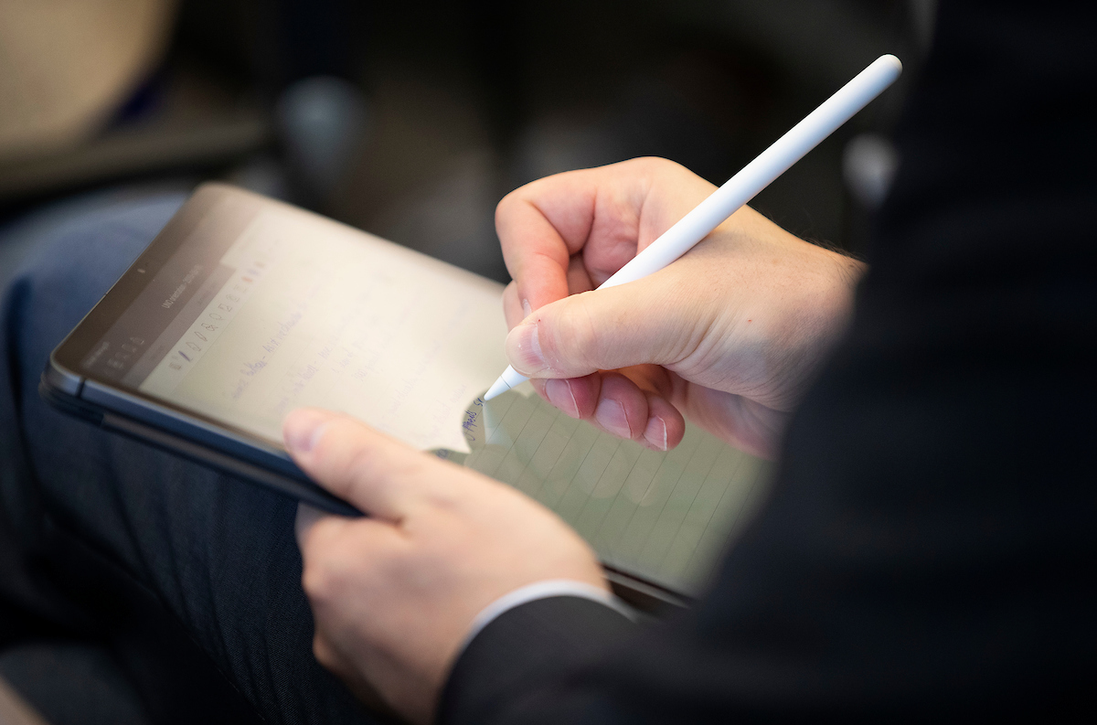 close up of notes being taken on a tablet