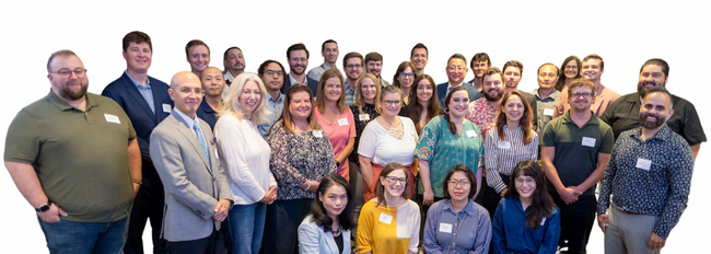 Group photo of new faculty at the New Faculty Welcome picnic in fall 2023